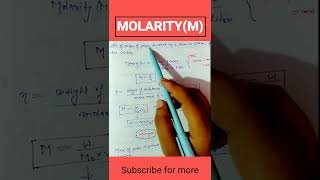 Molarity l solution l chapter1 class 12th chemistry [upl. by Wolfgram]