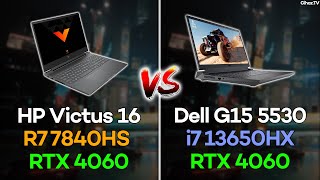 HP Victus 16 R7 7840HS RTX 4060 vs Dell G15 5530 i7 13650HX RTX 4060 FPSSıcaklıkWatt Kıyaslaması [upl. by Oralla624]