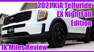 2021 KIA Telluride EX Nightfall Edition  1K Miles Review [upl. by Oralie]