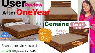 Bharat Lifestyle Amsterdam Engineered Wood Queen Size Bed Ownership Genuine Review after 1yr of Use [upl. by Aidni482]