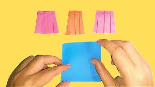 HOW TO MAKE ORIGAMI SKIRT  Paper skirt  Paper Craft skirt [upl. by Kcirrad120]