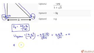 Three charges Q q and q are placed at the vertices of a rightangle isosceles triangle as shown [upl. by Panter]