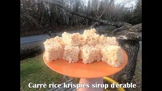 Recette de Carré rice krispies sirop dérable facile et rapide [upl. by Henrion]