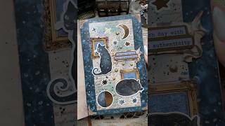 ASMR Journal Mystical Night🌌✨🌙🖤🐈‍⬛⭐📜journaling asmr fyp diy scrapbooking journal art [upl. by Ahsirak81]