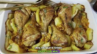 roast chicken with sauerkraut and potatoes [upl. by Naerda]