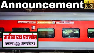 Announcement of Banaras Garib Rath Express at Lucknow Charbagh [upl. by Kaila]