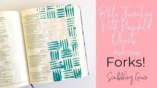 Bible Journaling With Household Objects Part One Forks [upl. by Yerag]