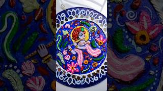 Krishna Lippan Art😳  Lippanart clay work shorts trending viral lippanart walldecor diy [upl. by Johna]