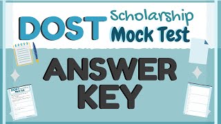 DOST Scholarship Mock Test  ANSWER KEY [upl. by Ackley797]