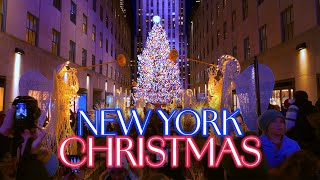 Christmas NEW YORK at Night 🎉 Saks Fifth Avenue Rockefeller Center [upl. by Backer]