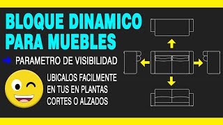 🔴 BLOQUE DINÁMICO PARA MUEBLES EN AUTOCAD  parámetro de visibilidad [upl. by Erbma]