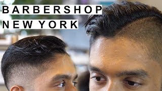 Mens Hairstyles 2018  Clean Fade amp Hard Part  New York City Barbershop [upl. by Anirol1]