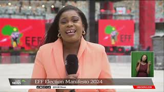 EFF Manifesto Launch 2024 I SABC News Reporter Natasha Phiri updates from Moses Mabhida Stadium [upl. by Nazarius]