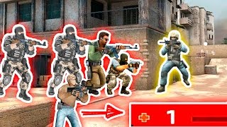 СИЛЬВЕР С 1 ХП ПРОТИВ 5 БОТОВ В КС ГО   САМЫЙ СЛОЖНЫЙ РЕЖИМ В CS GO [upl. by Niple653]