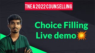 TNEA Counselling 2022Choice Filling Live demo 💥 [upl. by Kristen]