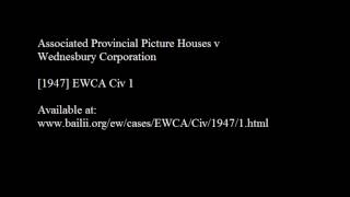 Associated Provincial Picture Houses v Wednesbury Corporation [upl. by Kaia]