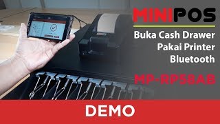 MINIPOS MPRP58AB Bluetooth bisa buka Cash Drawer [upl. by Elram492]