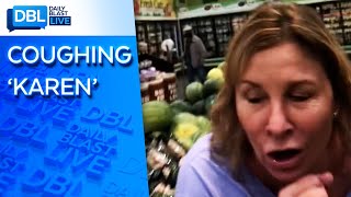 A Different Level of Foul Maskless Woman Coughs on Grocery Shoppers Blames Allergies [upl. by Ozan]