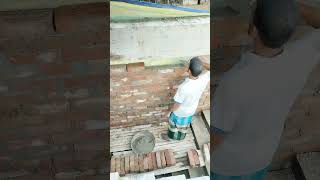 Brick wall making work shorts construction brickwallconstruction [upl. by Llertnom]