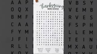 THANKSGIVING WORD SEARCH [upl. by Yromas]