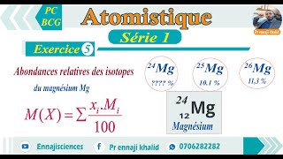 Abondance naturelle du magnésium naturel Mg exercice 5 série 1 [upl. by Zillah]