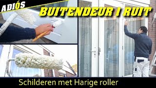 DEUR MET 1 RUIT SCHILDEREN  Schilderen met HARIGE ROLLER Zonder ZAKKERS  Schildersbedrijf Edens [upl. by Aisor]