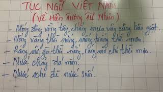 Tục ngữ về hiện tượng tự nhiên phần part 8 [upl. by Lhok]