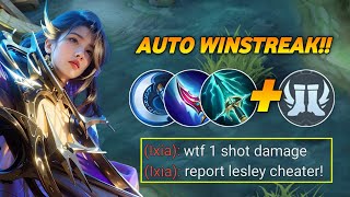 LESLEY NEW BROKEN BUILDS amp EMBLEMS😈 AUTO WINSTREAK🔥  LESLEY NEW BEST BUILD 2024 [upl. by Halimak]