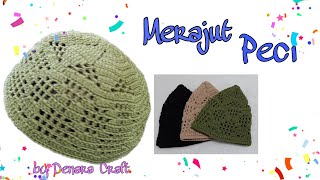 Tutorial Merajut Peci  Crochet Prayer Cap 3 [upl. by Allerus]