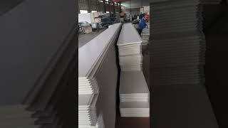 Angle white elastic coating flat pattern 16cm thickness pu sandwich panel for light steel villa [upl. by Dazhehs]