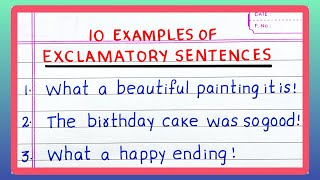 EXAMPLES OF EXCLAMATORY SENTENCES  5  10 Examples of EXCLAMATORY SENTENCES [upl. by Freeland970]