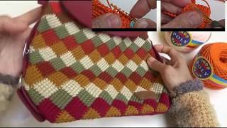 Entrelac Crochet Bag  review [upl. by Sirronal]