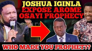 JOSHUA IGINLA SPEAKS OUT TO EXPOSE AROME OSAYI PROPHECY ON TB JOSHUA  PROPHET JOSHUA IGINLA [upl. by Wes417]