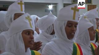 Ethiopian Christians hold Christmas Eve service [upl. by Morgun971]