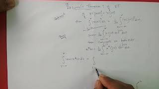 M4L9To Prove Parsevals Theorem of FT [upl. by Bartlett]