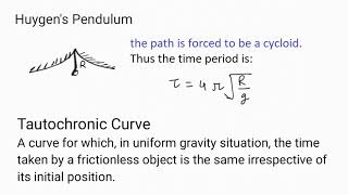 Brachistochrone curve amp Huygens Pendulum Tautochrone curve [upl. by Suiddaht]