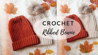 Crochet Beanie Hat Tutorial [upl. by Moneta378]