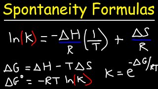 Entropy Enthalpy amp Gibbs Free Energy  Chemistry Spontaneity Formulas [upl. by Oicnerual97]