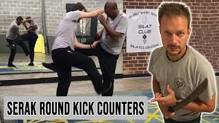 Serak Round Kick Counters  Silat Online Training Course  Guru West Bolz [upl. by Yraek693]