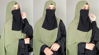 Hijab With Half Niqab  Half Niqab Hijab Tutorial  Hijab With Niqab [upl. by Ymerej]