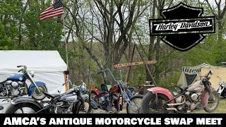 Classic Harley Davidson knucklehead Panhead shovelhead Oley PA AMCA Antique Motorcycle Swap Meet [upl. by Benedikta]