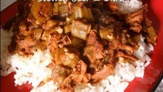 Belizean Stewed Beef amp OkraOkro [upl. by Ahsikcin]