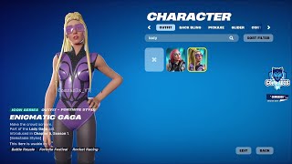 Fortnite Lady Gaga Skins Kindness Punk and Rain Check Emotes and all her cosmetics [upl. by Ahsikram]