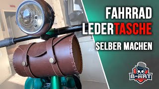 Bike leather bag Rundledertasche selber machen [upl. by Yedrahs]