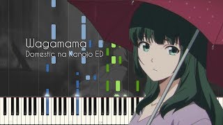 Wagamama  Domestic na Kanojo ED  Piano Arrangement Synthesia [upl. by Battista]