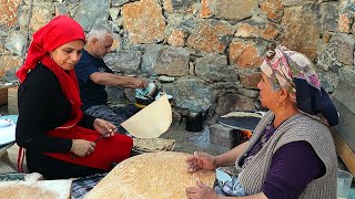 Traditional Turkish Yufka Breads for Winter Months  Turkish Village Breakfast [upl. by Darice]