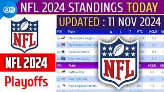 NFL Standings Today 11 NOVEMBER 2024 [upl. by Naot]