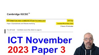 2023 November Paper 3 Cambridge 0417 ICT IGCSE [upl. by Andreas]