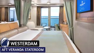 HAL Westerdam  Aft Veranda Stateroom Walkthrough Tour amp Review 4K  Holland America Line [upl. by Nylitsirk]