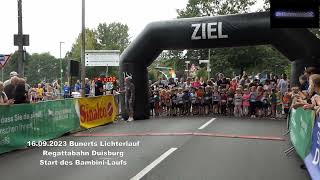 16092023 Bunerts Lichterlaiuf Regattabahn Duisburg Start des Bambini Laufs [upl. by Hutson170]